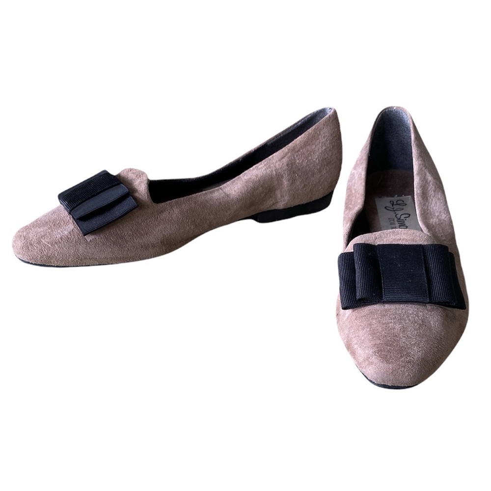 Vintage L.J Simone New York Suede Bow Flats Loafers - 7